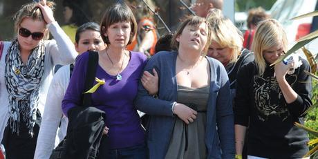 Family members after they had been told that a second explosion in the Pike River Coal Mines that they didn't expect any of the 29 miners and contractors trapped underground would be found alive. Photo / NZPA Family members after they had been told that a second explosion in the Pike River Coal Mines that they didn't expect any of the 29 miners and contractors trapped underground would be found alive. Photo / NZPA