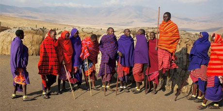 The Masai, traditional tribesmen in Kenya and Tanzania, jump to show off their strength and status. Photo / Derek Cheng