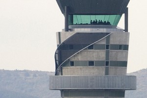 The air traffic control tower at Christchurch Airport. Photo / Simon Baker