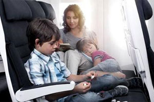 An Air NZ publicity shot of its new 'Skycouch' seats. Photo / Supplied