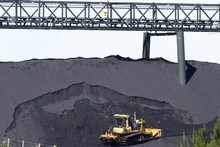 Pike River Coal's stock pile at Ikamatua. Photo / Mark Mitchell Pike River Coal's stock pile at Ikamatua. Photo / Mark Mitchell