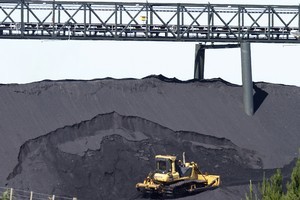 Pike River Coal's stock pile at Ikamatua. Photo / Mark Mitchell