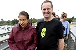 John Key with Aroha in 2007. Photo / Dean Purcell