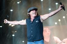 Brian Johnson showed yet again that he is the ringmaster of the AC/DC circus. Photo / Mark Mitchell Brian Johnson showed yet again that he is the ringmaster of the AC/DC circus. Photo / Mark Mitchell