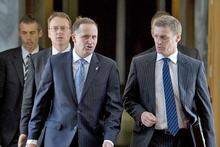 John Key and Finance Minister Bill English yesterday. Photo / Mark Mitchell John Key and Finance Minister Bill English yesterday. Photo / Mark Mitchell