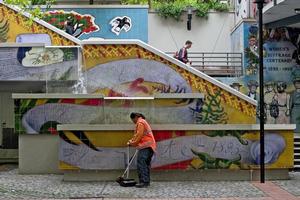 The tiles have been in Khartoum Place since 1993. Photo / Richard Robinson