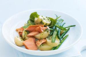 Salmon and potato salad with horseradish pesto. Photo / Supplied