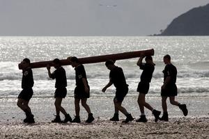 The trial military activity camp (MAC) included team-building exercises foreshadowed at this camp for youth offenders in 2008 at Coopers Beach in Northland. Photo / Dean Purcell