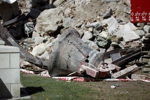 One of the Christchurch Cathedral's bells outside the cathedral today. Photo / Getty Images