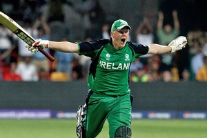 Kevin O'Brien hit the fastest century in World Cup history. Photo / Getty Images