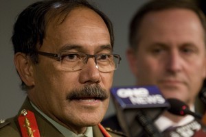 Lieutenant General Jerry Mateparae and Prime Minister John Key. File photo / Mark Mitchell