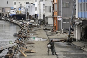 The aftermath in Ishonomaki, Miyagi prefecture. Photo / AFP