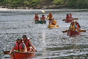 Kayaking the Whanganui River. Photo / Liz French