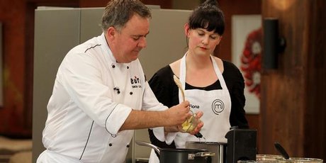 MasterChef New Zealand's Simon Gault with contestant Fiona Read. Photo / Supplied MasterChef New Zealand's Simon Gault with contestant Fiona Read. Photo / Supplied