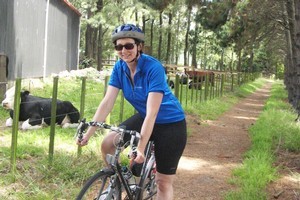 Diana Clement stops for a breather on the Watercare Services Coastal Walkway in Mangere. Photo / Supplied