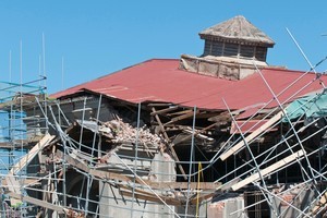 The remains of St Paul's Trinity Pacific Church on Cashel Street, following the magnitude 6.3 earthquake which hit Christchurch on February 22. Photo / NZPA