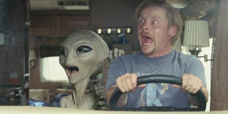 Paul (voiced by Seth Rogen) and Simon Pegg (Graeme Willy) star in Paul. Photo / Supplied Paul (voiced by Seth Rogen) and Simon Pegg (Graeme Willy) star in Paul. Photo / Supplied