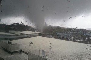 The tornado ripped through Albany. Photo / Tim Wang