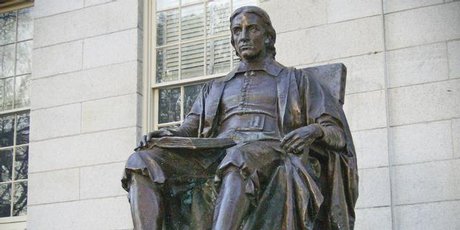 The 'Statue of Three lies' remains a drawcard for tourists who enter the grounds of Harvard to rub the buckled shoe for good luck. Photo / Wikimedia Commons posted by user Alainedouard