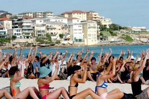 An anti-whaling protest held on Bondi Beach, Sydney. Photo / AAP