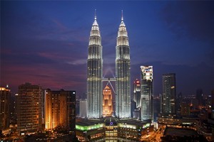 The Petronas Towers viewed from the SkyBar at Traders Hotel. Photo / Tourism Malaysia
