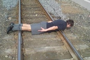 Planking on a railway line was a