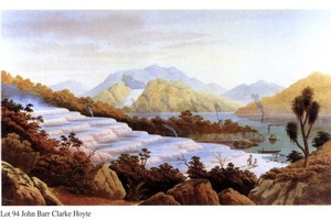 The Pink and White Terraces were submerged after the eruption of Mount Tarawera in 1886. Photo / Supplied