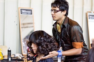 TreSemme brand ambassador Chetan Mongia (right) says hairspray is as valuable for every day as for the runway because it helps achieve and maintain desired looks. Photo / Supplied