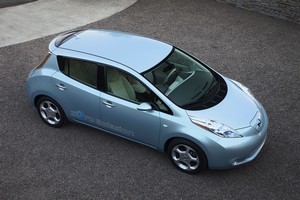 Nissan engineers are looking at the possibilities of turning the Leaf into a mobile generator for disaster situations. Photo / Supplied