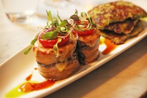 Herb-crumbed veal at Toto. Photo / Greg Bowker