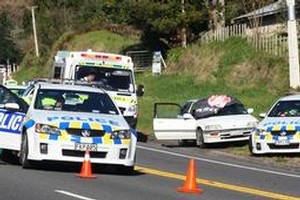 Police pulled over this car, only for the driver to claim his pregnant passenger was giving birth. Photo / John Borren