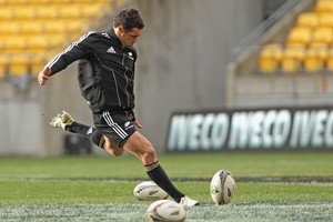 Dan Carter says he's been working on his drop goals but the team will need to get him in the right position first. Photo / Getty Images