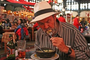 Jim Eagles was not impressed with the chew factor of a giant barnacle in Santiago, Chile. Photo / Jim Eagles