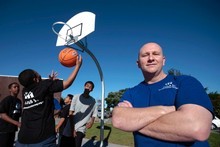 Glen Green organises basketball teams at the Wesley Community Centre in Sandringham. Photo / Chris Loufte