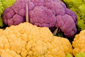 Orange, emerald green, and shocking pink varieties of cauliflower are being sold by UK supermarket chain Tesco. Photo / Thinkstock