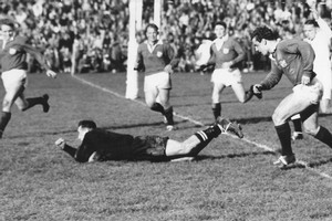 Don Clarke scores against the Lions in 1959. Photo / NZ Herald Archives