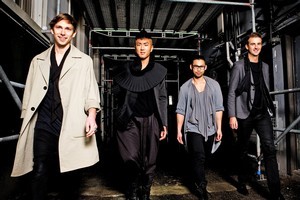Street style bloggers (from left to right) Danny Simmons, Chin Tay, Mino Kim and Alejandro Blanco. Photo / Babiche Martens