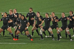 The retail version of the All Blacks jersey is likely to be top of the souvenir list for fans during the Rugby World Cup. Photo / Getty Images