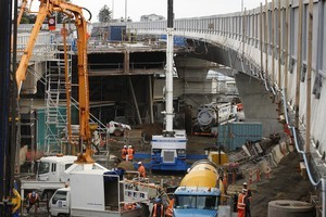 The southern end of the old motorway which has been dismantled on the Newmarket Viaduct. Photo / Sarah Ivey