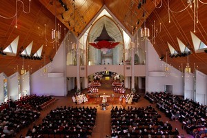 The Holy Trinity Cathedral during the state funeral of former Governer General Sir Paul Reeves. Photo / Getty Images