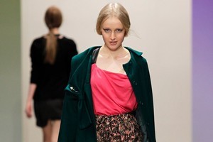 A model wears a creation by Life of Riley, one of five labels showcased at the Merino Show. Photo / NZ Fashion Week