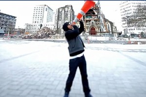 Rapper Scribe in his hometown. Photo / YouTube
