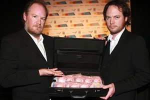 Ant Timpson (left) and Hugh Sundae launch Make My Movie. Photo / Norrie Montgomery.