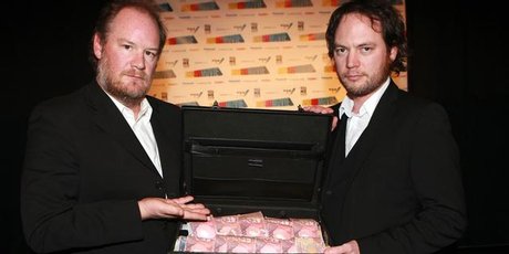 Ant Timpson (left) and Hugh Sundae launch Make My Movie. Photo / Norrie Montgomery. Ant Timpson (left) and Hugh Sundae launch Make My Movie. Photo / Norrie Montgomery.