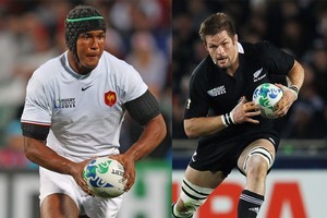 Thierry Dusautoir will lead an under-strength French team against Richie McCaw's All Blacks at Eden Park. Photos / Getty Images