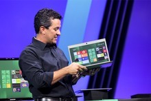 Michael Angiulo, corporate vice president of Windows Planning, Hardware and PC Ecosystem, showed several Windows 8 devices at the Microsoft's Build conference. Photo / Supplied