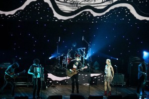 Steve Abel and Gin Wigmore perform Hello Sailor's Blue Lady . Photo / Milana Radojcic
