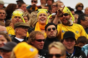 Wallabies fans enjoying themselves in Nelson. Photo / Getty Images