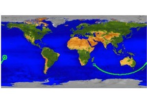 A falling satellite entered the atmosphere in the Indian Ocean and sped west over New Zealand before falling harmlessly into the Pacific. Photo / NASA