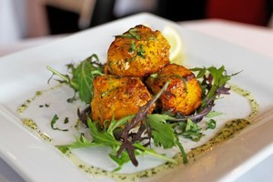 Tiffin's fish tikka proved substantial. Photo / Steven McNicholl